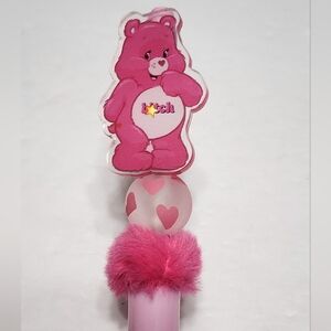 Pink B*tch Pen Bear Heart Accent Fluffy PomPom Gift Stockimg Stuffer Funny